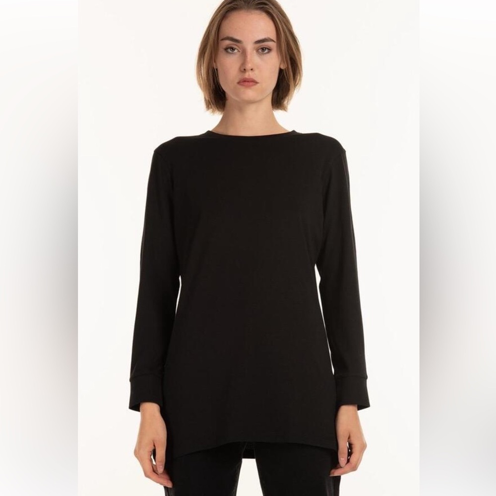 COS long sleeve black peplum blouse